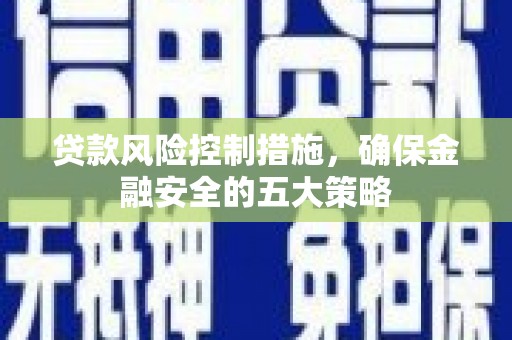 涟源贷款风险控制措施，确保金融安全的五大策略
