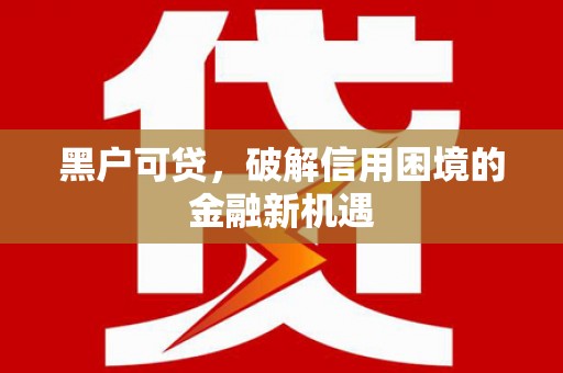 涟源黑户可贷，破解信用困境的金融新机遇