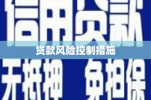 涟源贷款风险控制措施